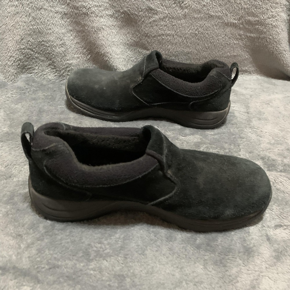L.L.Bean Shoes Womens 10 Black Suede Slip On Primaloft 100g Outdoor Comfort Flaw